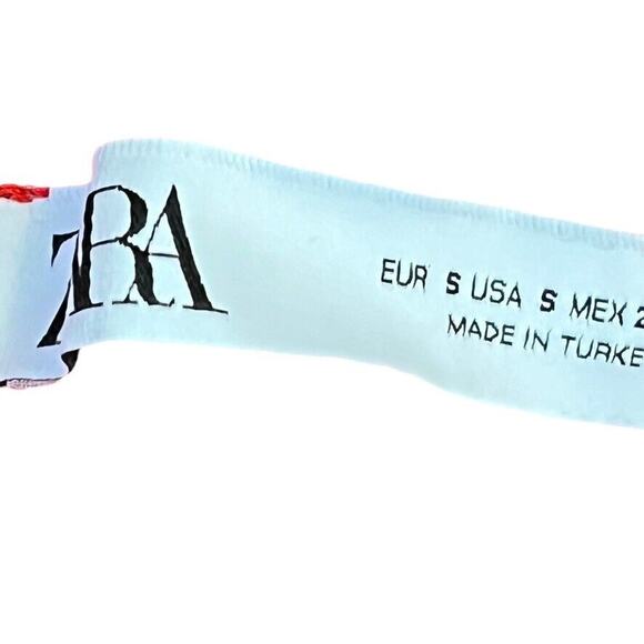 Zara Womens Loose Open Crochet Knit Red Pullover 3/4 Sleeve Sweater sz Small - Picture 16 of 16